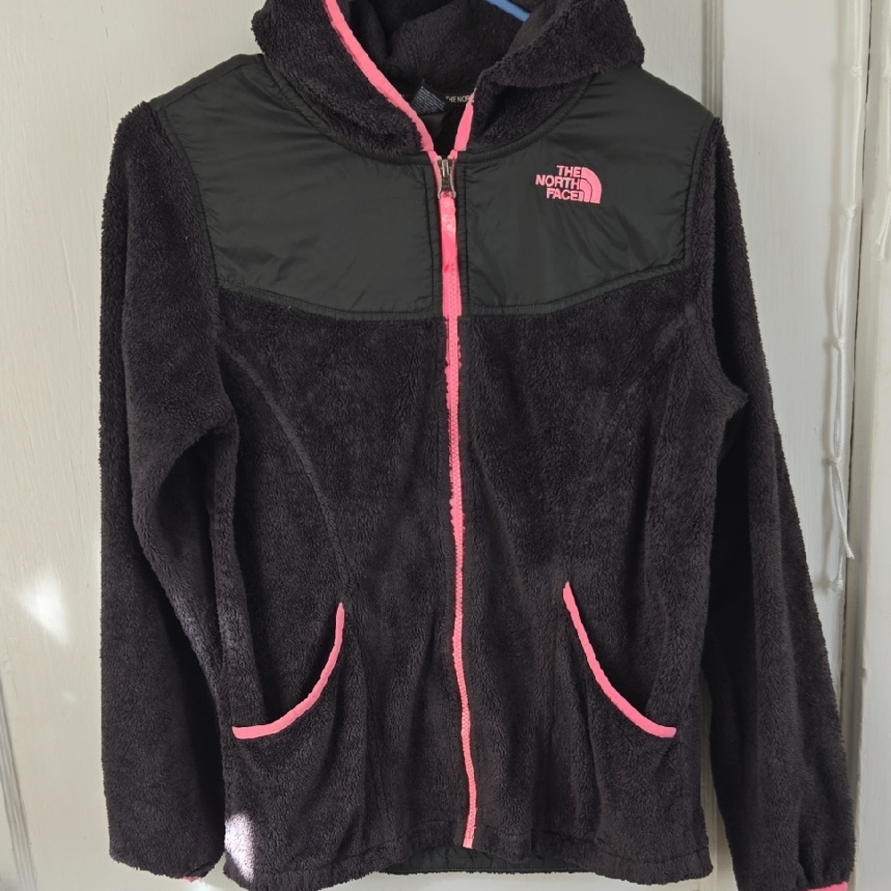 The North Face Kids Black and Pink Puffer Jacket